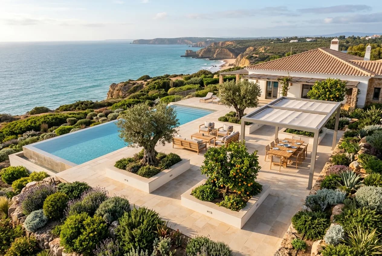 luxury garden design algarve: Luxury Garden Design vs. Standard Landscaping: What Sets Algarve Villas Apart